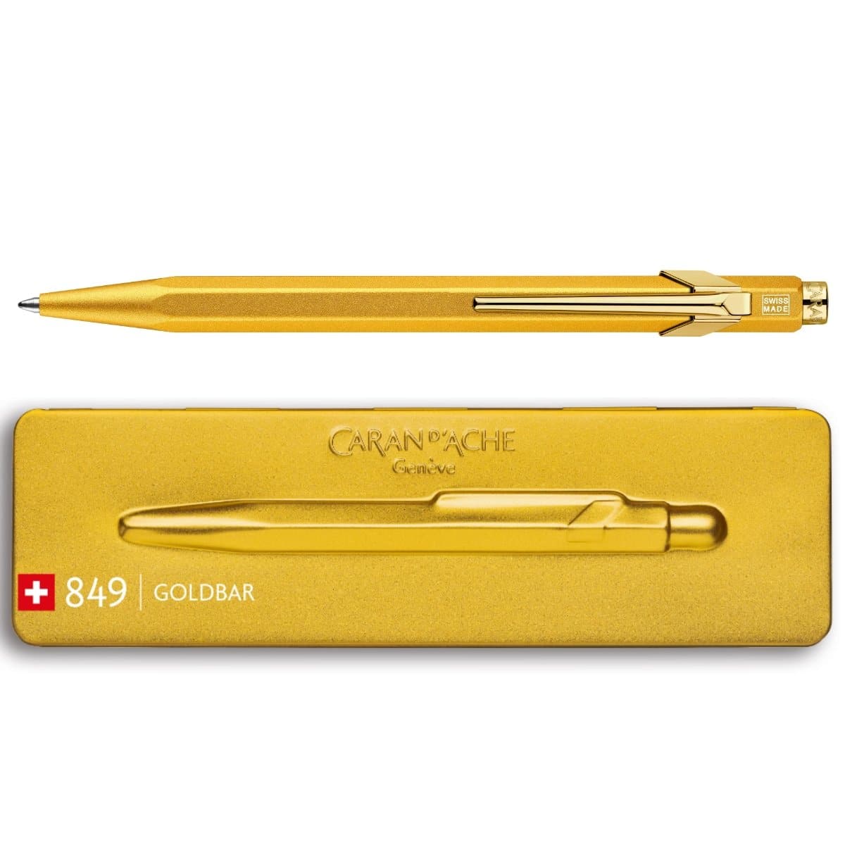 CARAN d'ACHE 849 Ballpoint Pen with Box, GOLDBAR 2012, 0.25mm, Gold