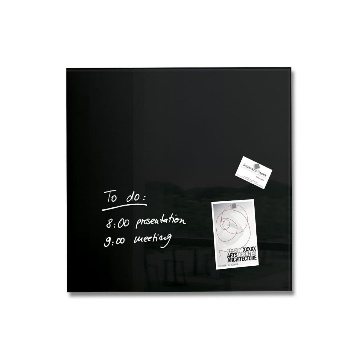 Sigel Magnetic Glass Board ARTVERUM, 48x48cm, Black