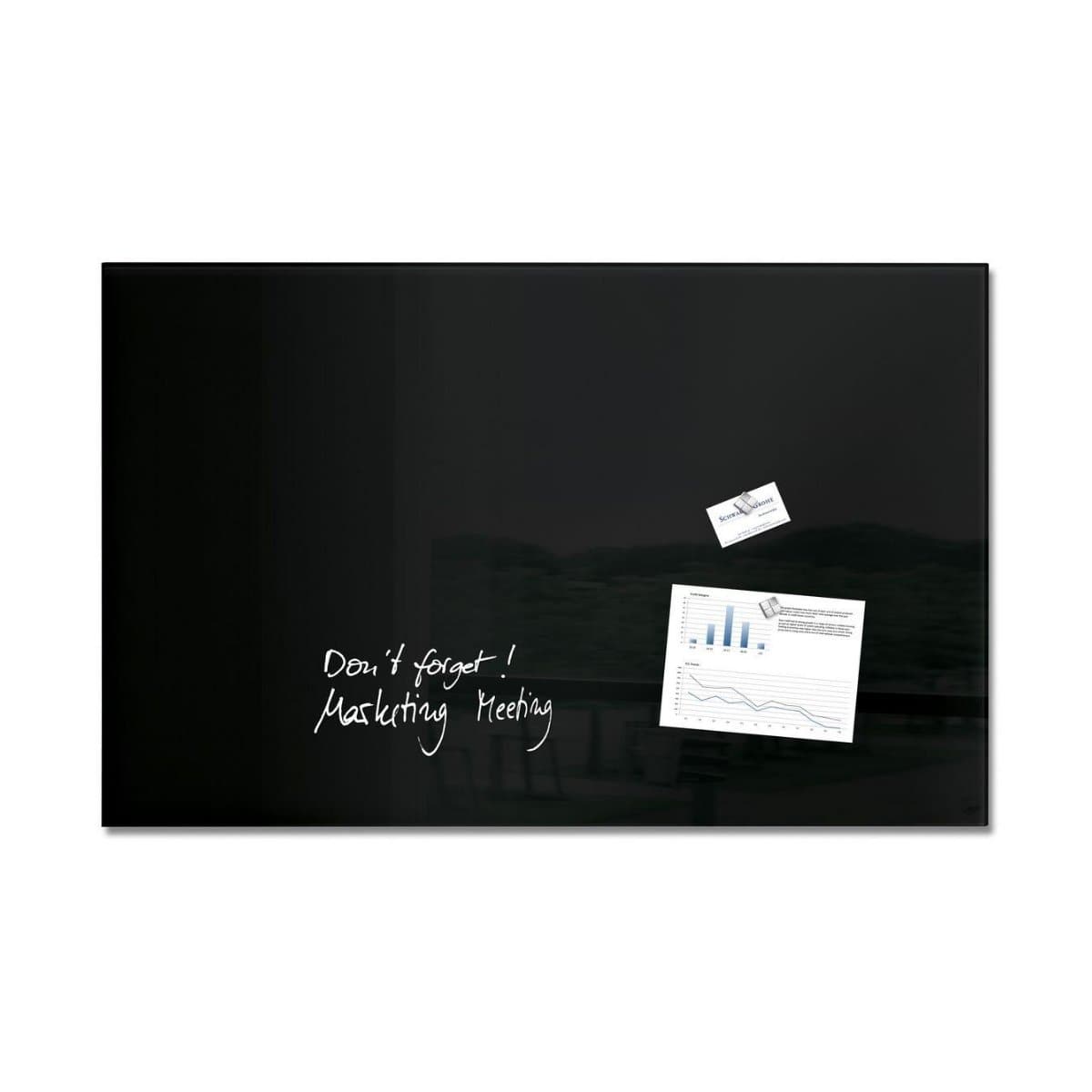 Sigel Magnetic Glass Board ARTVERUM, 100 x 65 cm, Black