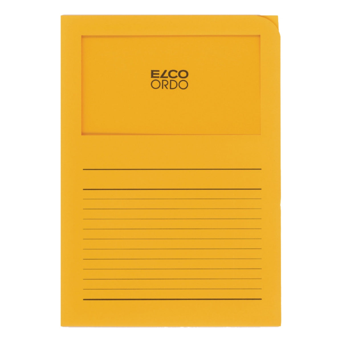 Elco Ordo Classico, L Paper Folder with Window, 5/pack, Yellow