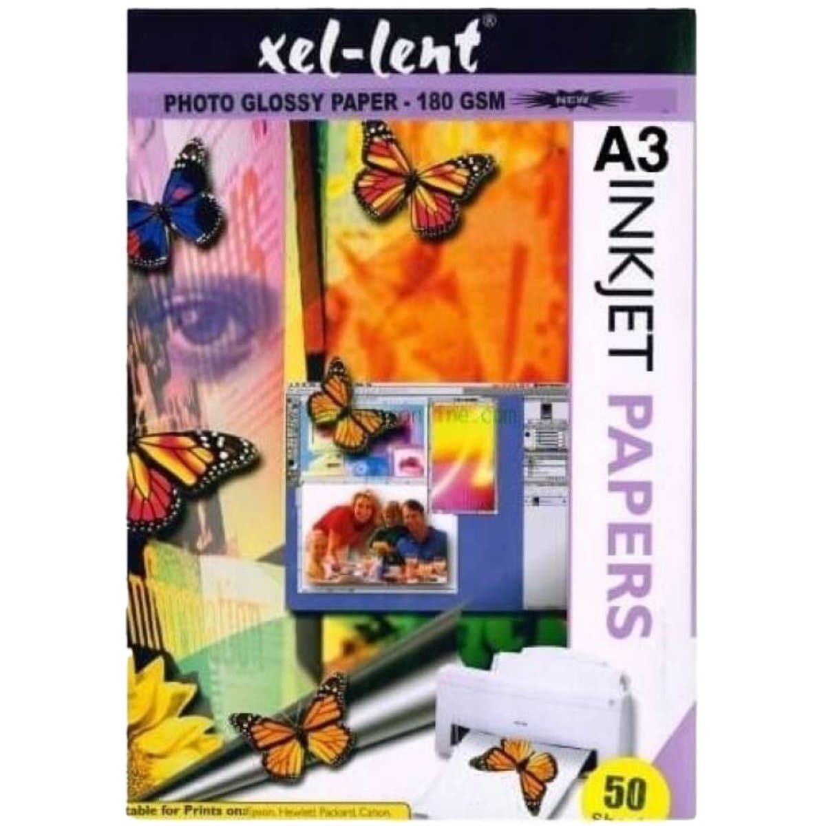 xel-lent Inkjet Glossy Photo Paper, A3, 180gsm, 50/pack
