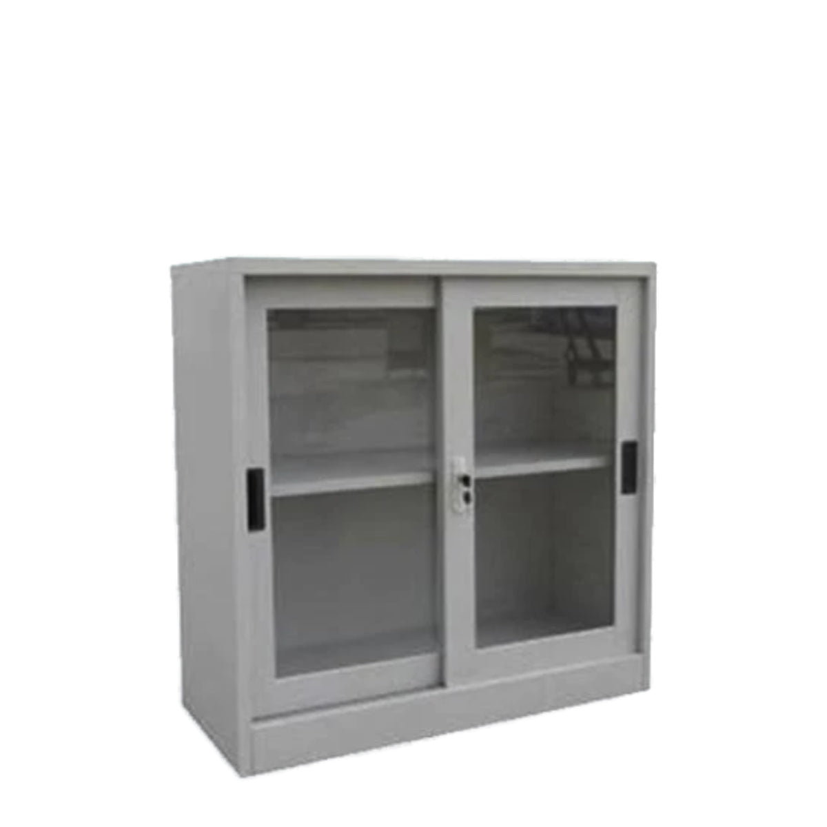 Rexel Filing Cupboard, 94x90.1x44.5 cm, Sliding Glass Door, Grey