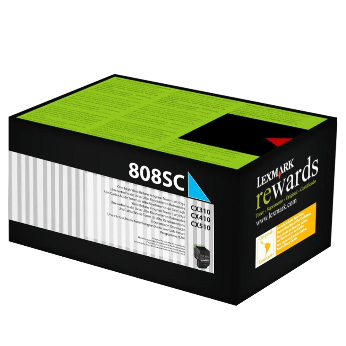 Lexmark 808SC Cyan Toner Cartridge - 80C8SC0