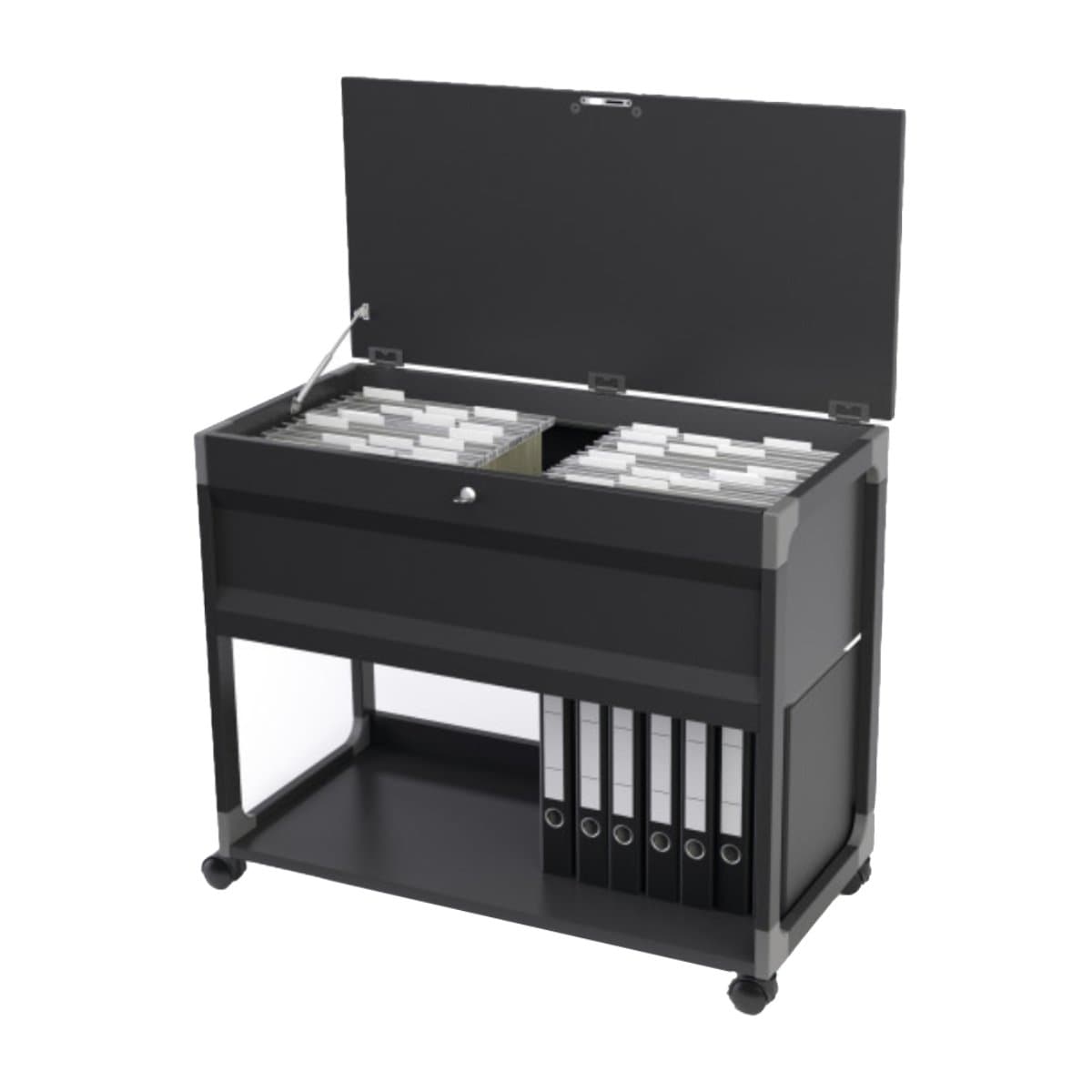 Durable Suspension File Trolley 100 Top, Black
