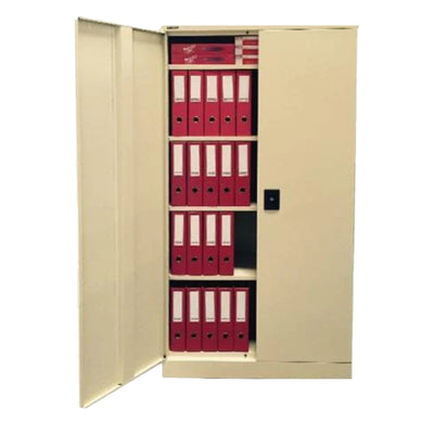 Hadid Steel Cupboard, 4 Shelves, Beige