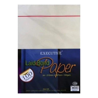 FIS Executive Laid Bond Paper A4, 100gsm, 100sheets/pack, Off-White