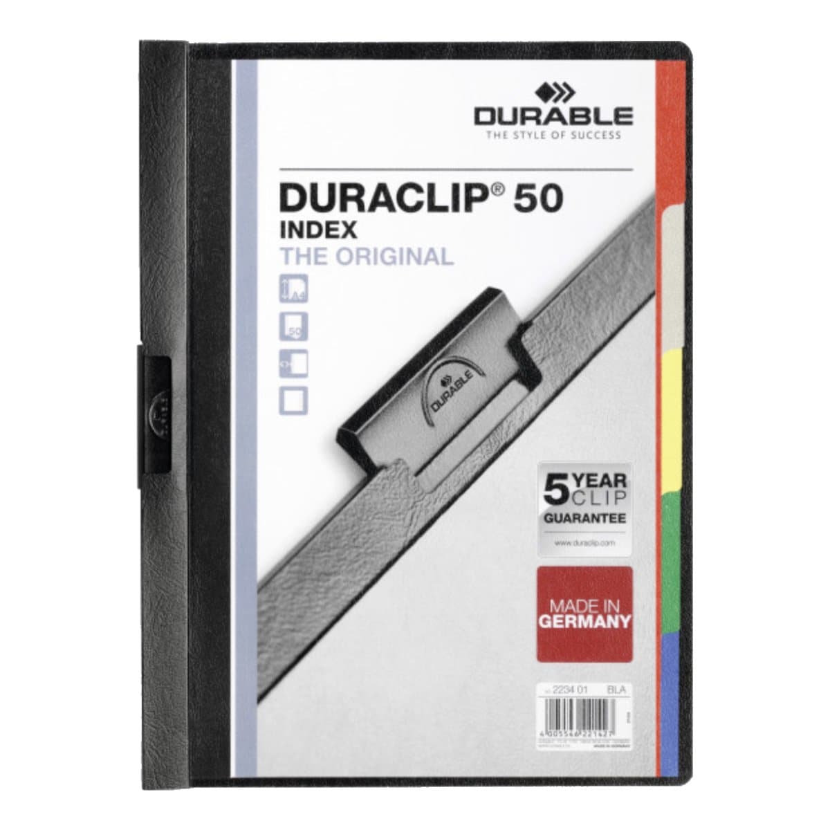 Durable Duraclip 50 Index A4, Black