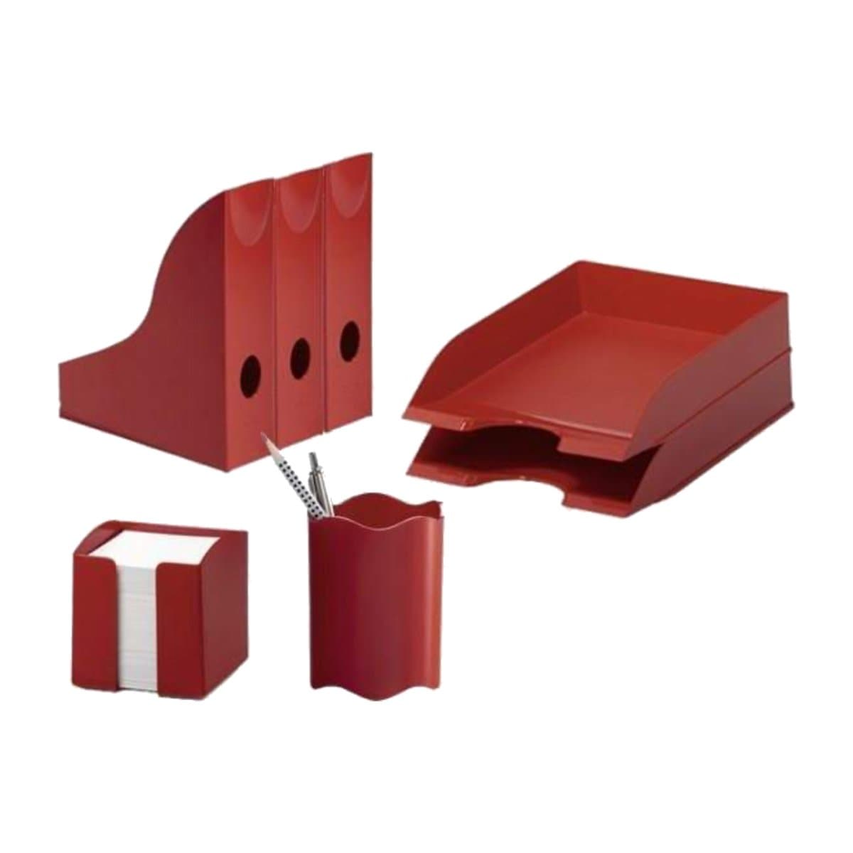 Durable Desk Set, Red