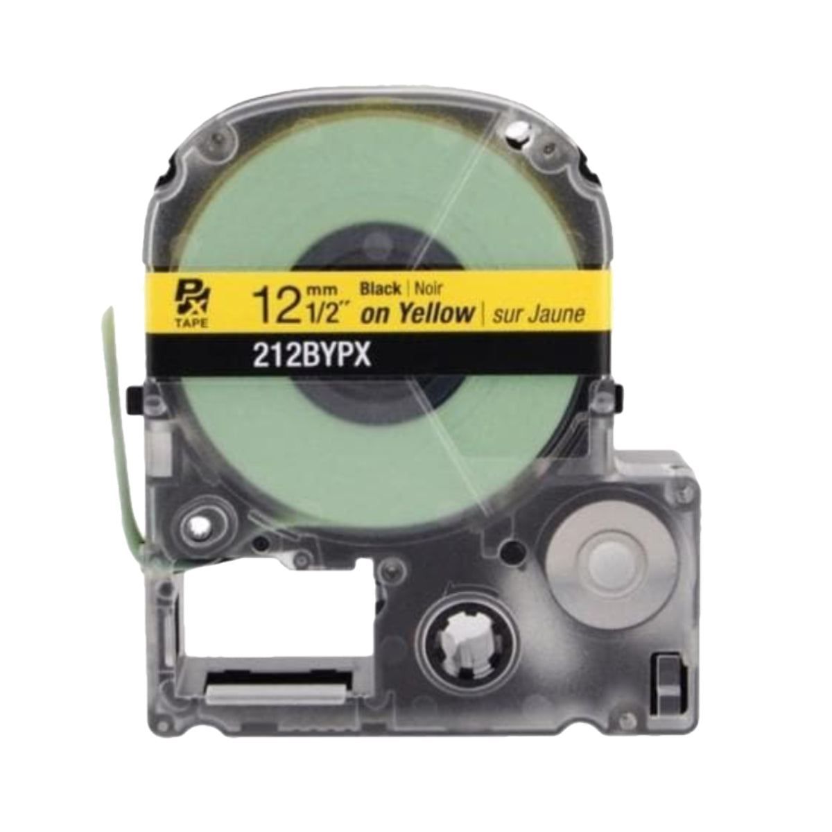 Epson LABELWORKS PX 12mm 212BYPX Tape, Black on Yellow, 1/2 in