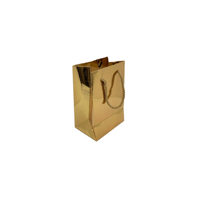 Paper Gift Bag, Croco Glossy, Gold