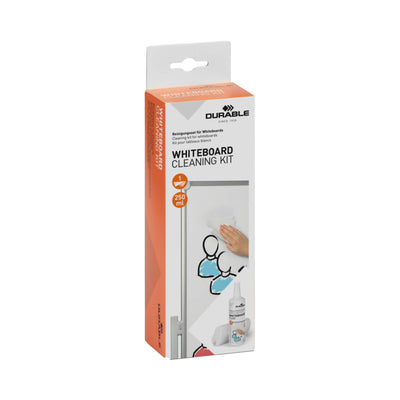 Durable Whiteboard Cleaning Kit, Spray 250ml and Microfibre Cloth
