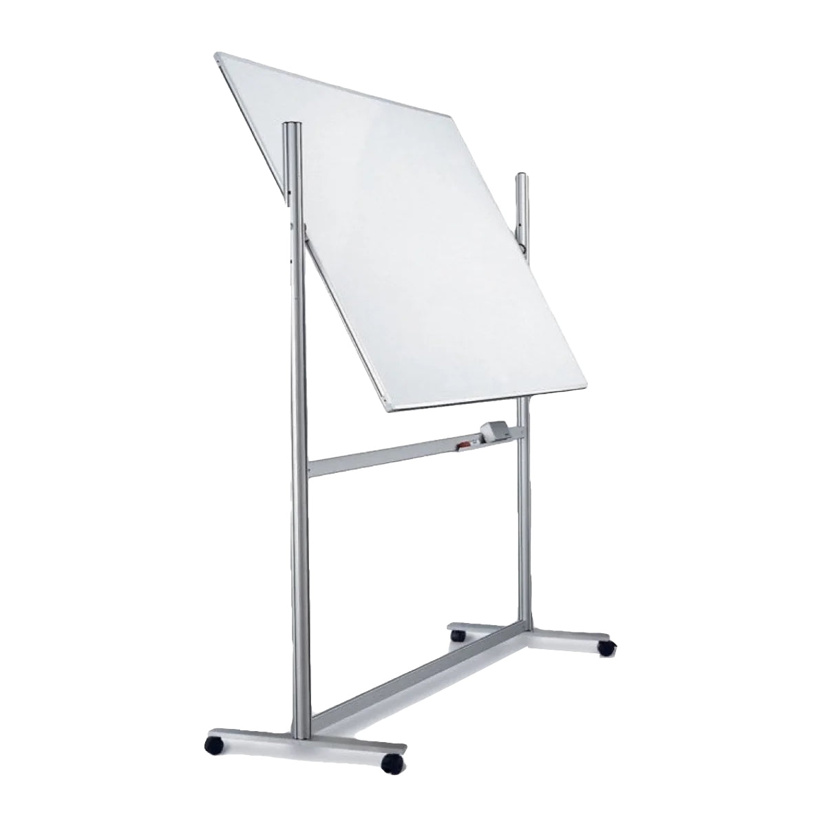 Double Sided Magnetic White Board, with Metal Stand and Wheels,  60 x 90 cm