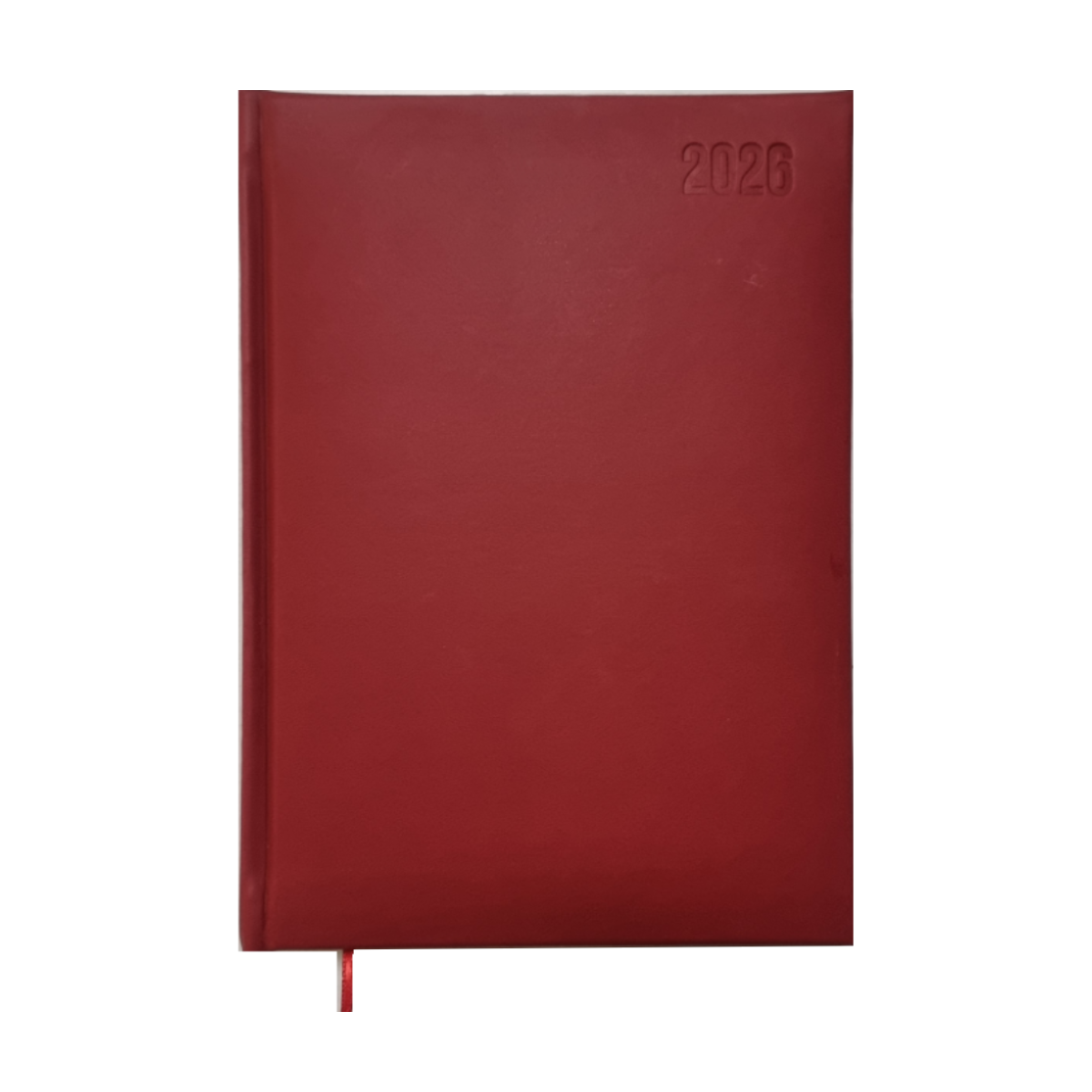 2026 Diary, PU, A5+, 17 x 24 cm, 1Day/Page, Dark Red