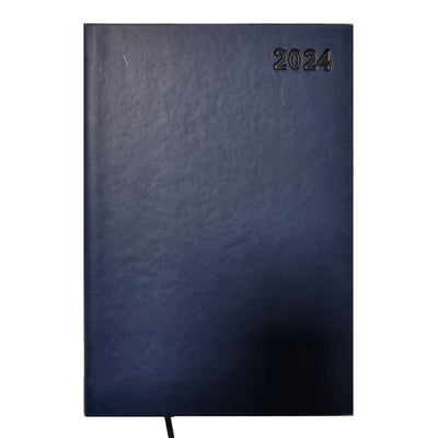 2024 Diary, PU, A5+, 17 x 24 cm, 1Day/Page, Dark Blue