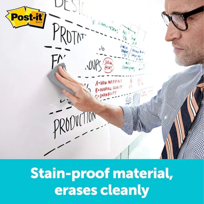 3M Post-it Easy Erase Surface Magic-Chart with cloth, 180 x 120 cm, White