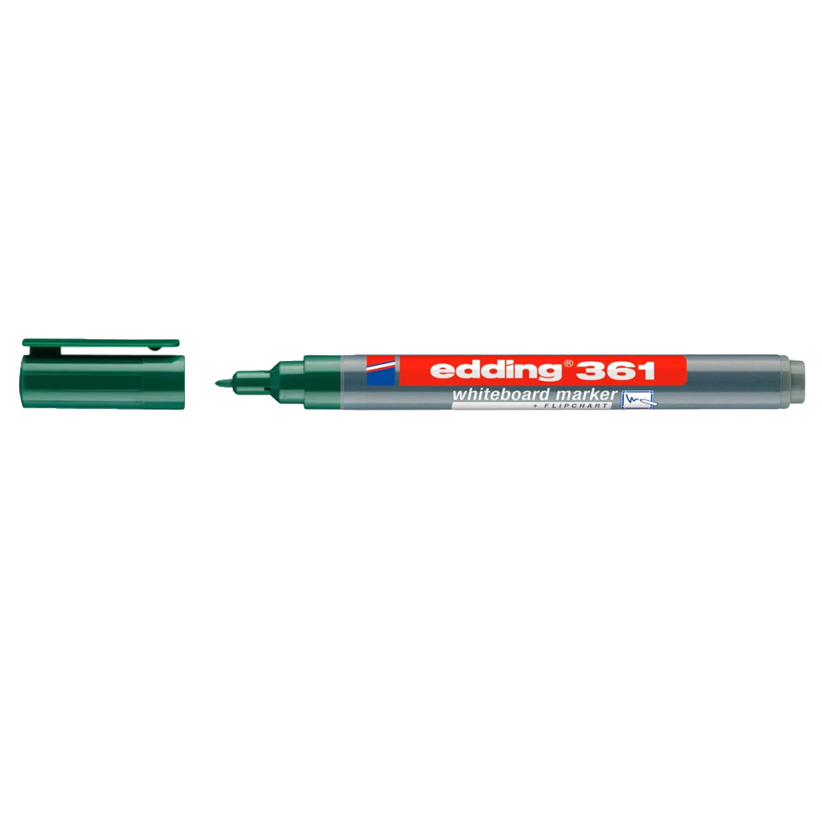 edding 361 Whiteboard/Flipchart Marker, 1mm Bullet Tip, Green