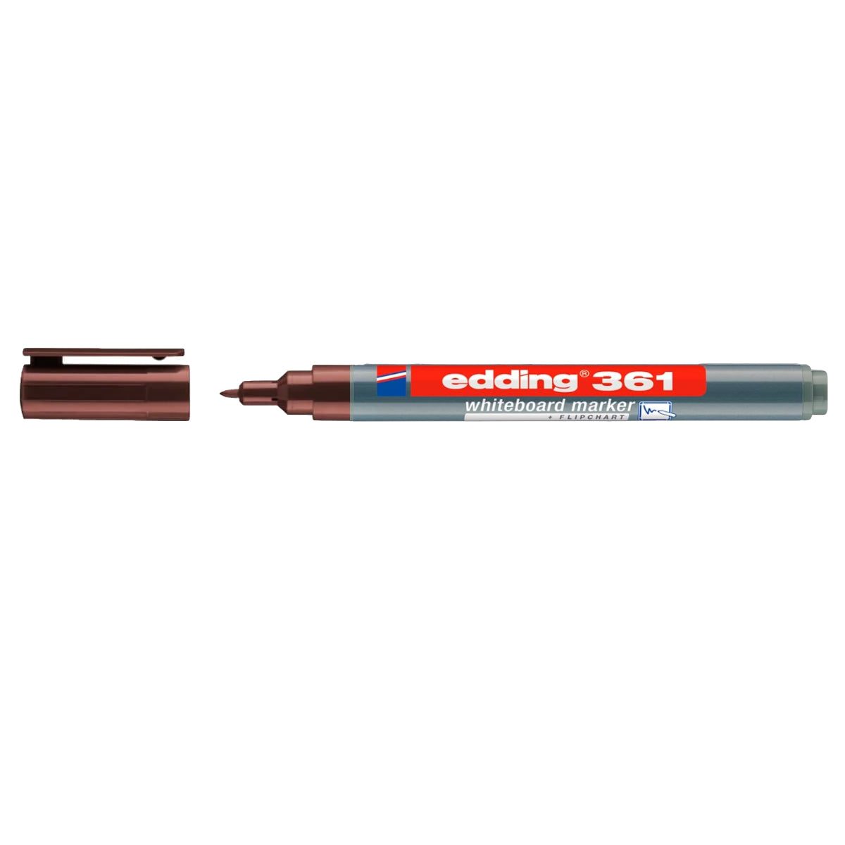 edding 361 Whiteboard/Flipchart Marker, 1mm Bullet Tip, Brown