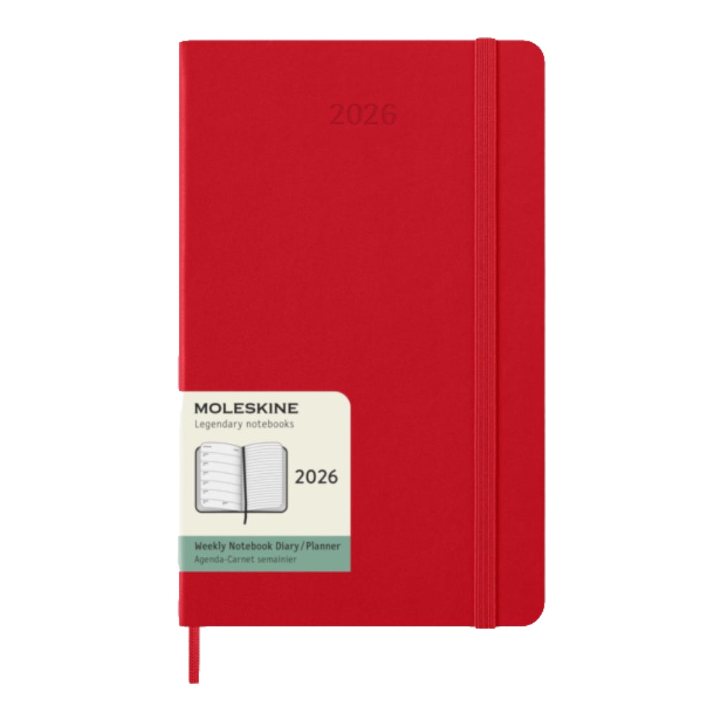 MOLESKINE 2026 Weekly Notebook Diary/Planner A5, 13 x 21 cm, hardcover, Scarlet Red