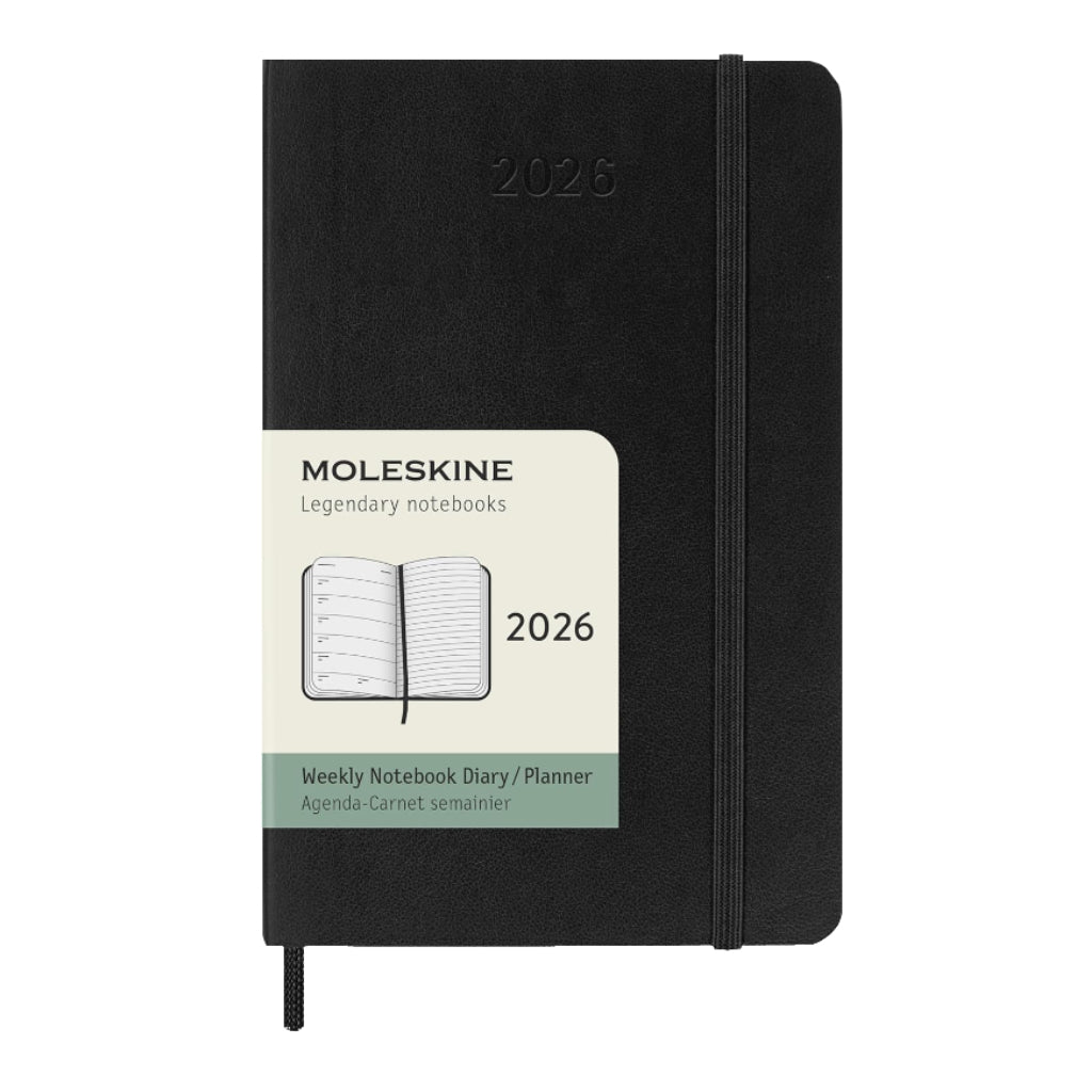 MOLESKINE 2026 Weekly Notebook Diary/Planner A5, 13 x 21 cm, softcover, Black