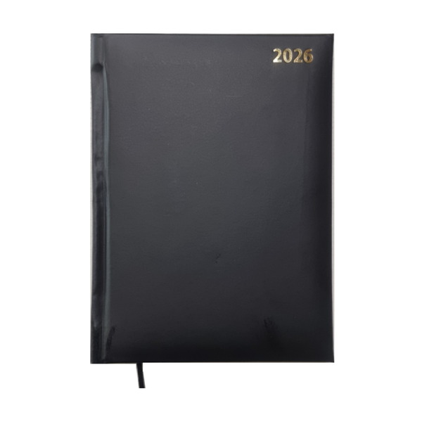 2026 Diary, PVC, A5, 15 x 21 cm, 1Day/Page, Black - Office One LLC