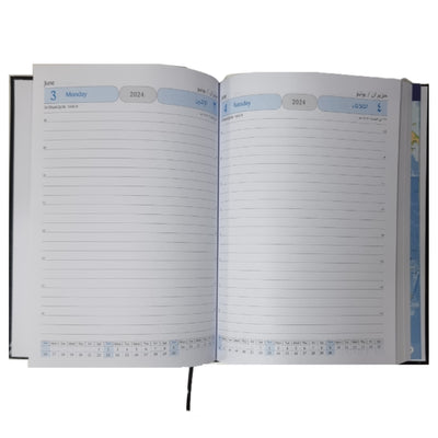 2024 Diary, PVC, A5+, 17 x 24 cm, 1Day/Page, Black