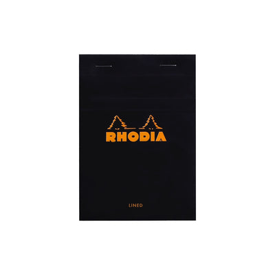 RHODIA Notepad, Lined, 80gsm, 80/pages, Black, Assorted Sizes