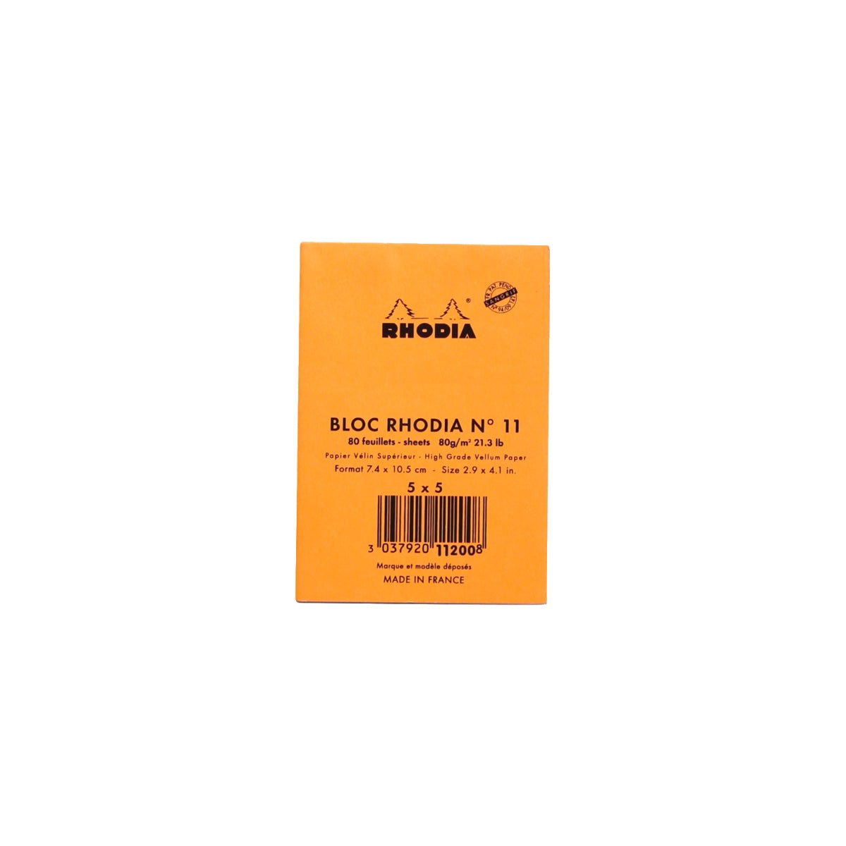 RHODIA Notepad, Graph Ruled, 80gsm, 80/pages, Orange, Assorted Sizes