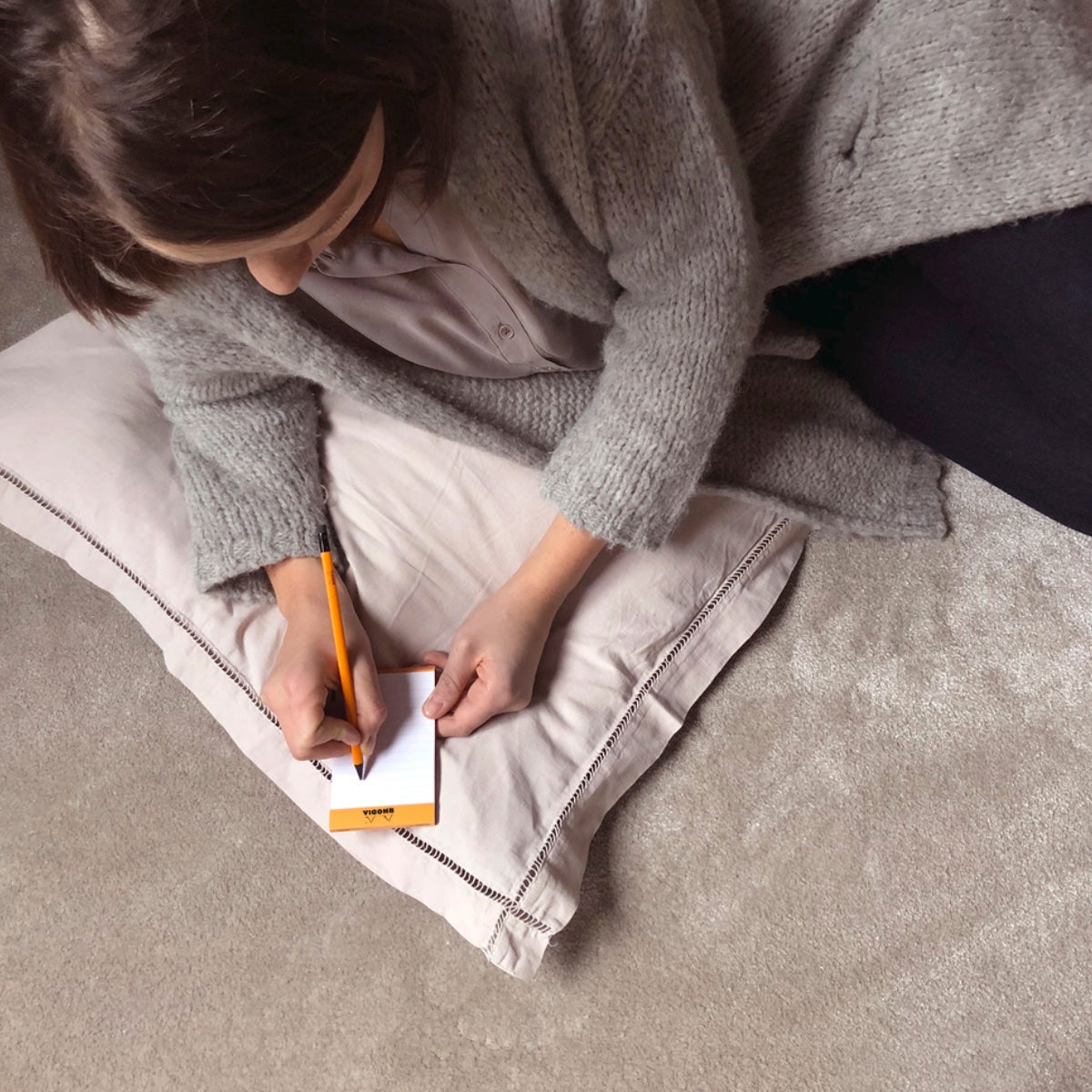 RHODIA Notepad, Lined, 80gsm, 80/pages, Orange, Assorted Sizes