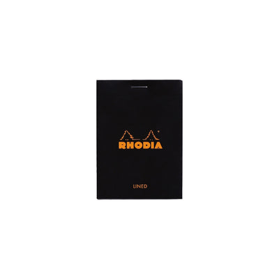 RHODIA Notepad, Lined, 80gsm, 80/pages, Black, Assorted Sizes