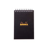 RHODIA Spiral Notepad, Graph Ruled, 80gsm, 80/pages, Black, Assorted Sizes