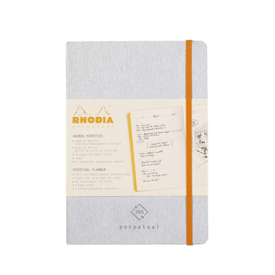 RHODIA Perpetual undated Diary A5, Soft PU Cover, 1Week/1Page, Silver