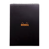 RHODIA Spiral Notepad, Graph Ruled, 80gsm, 80/pages, Black, Assorted Sizes