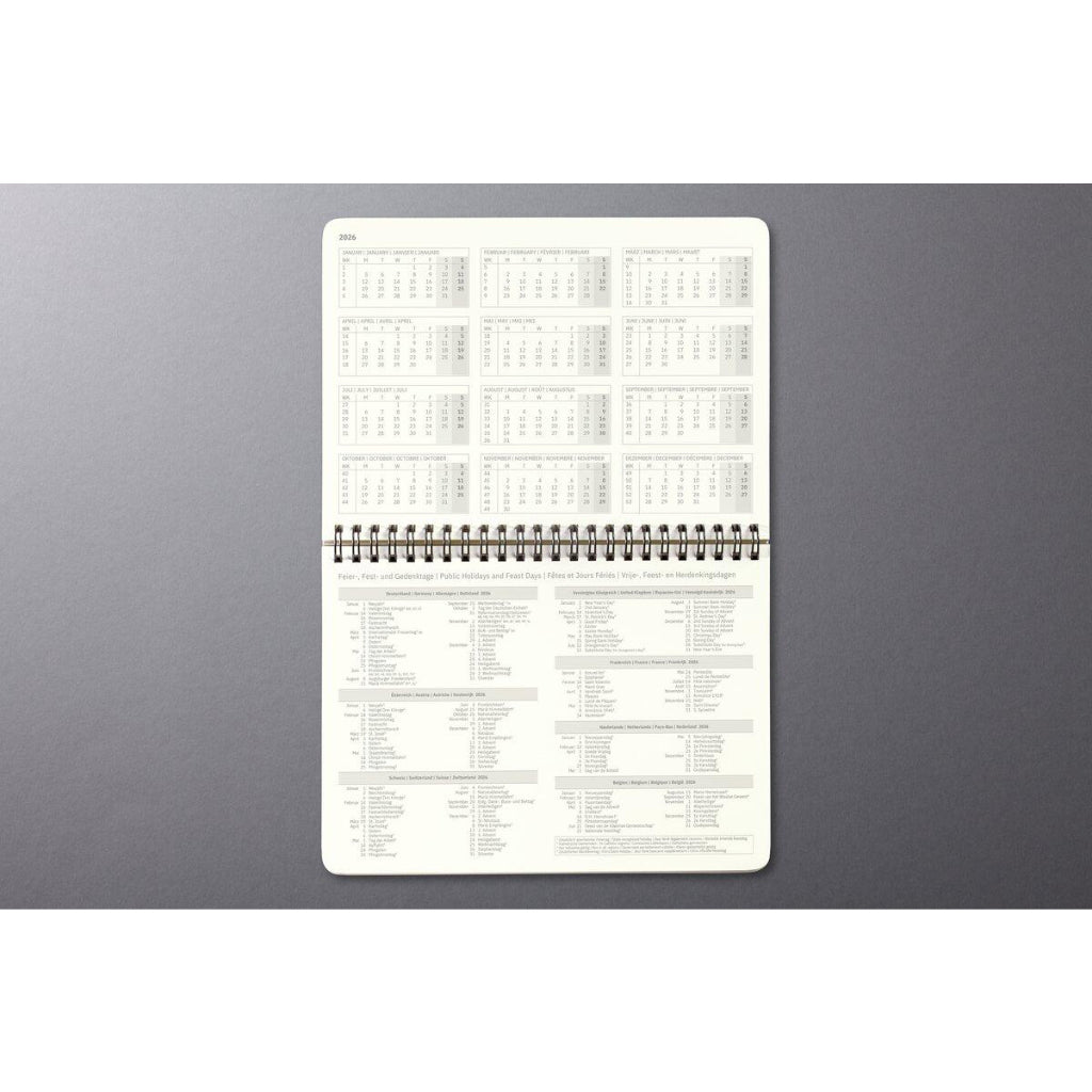 Sigel Desktop Planner CONCEPTUM 2026, hardcover, 213 x 220 x 18mm, approx. A5, landscape, Black