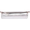 Clairefontaine Leather Round Pencil Case, Silver