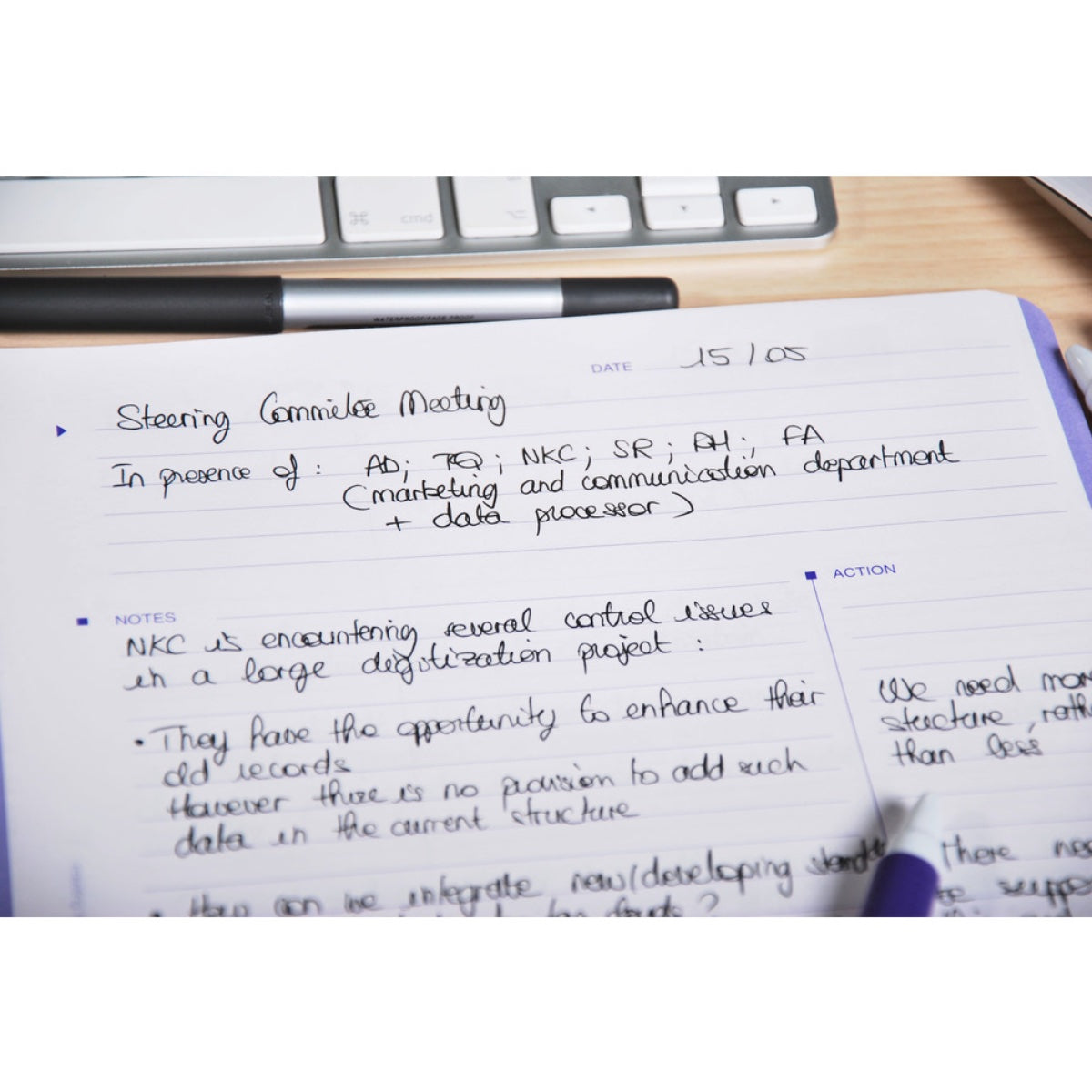 Clairefontaine Spiral Meeting Notebook A4+, 90gsm, 160/pages, Assorted Colors