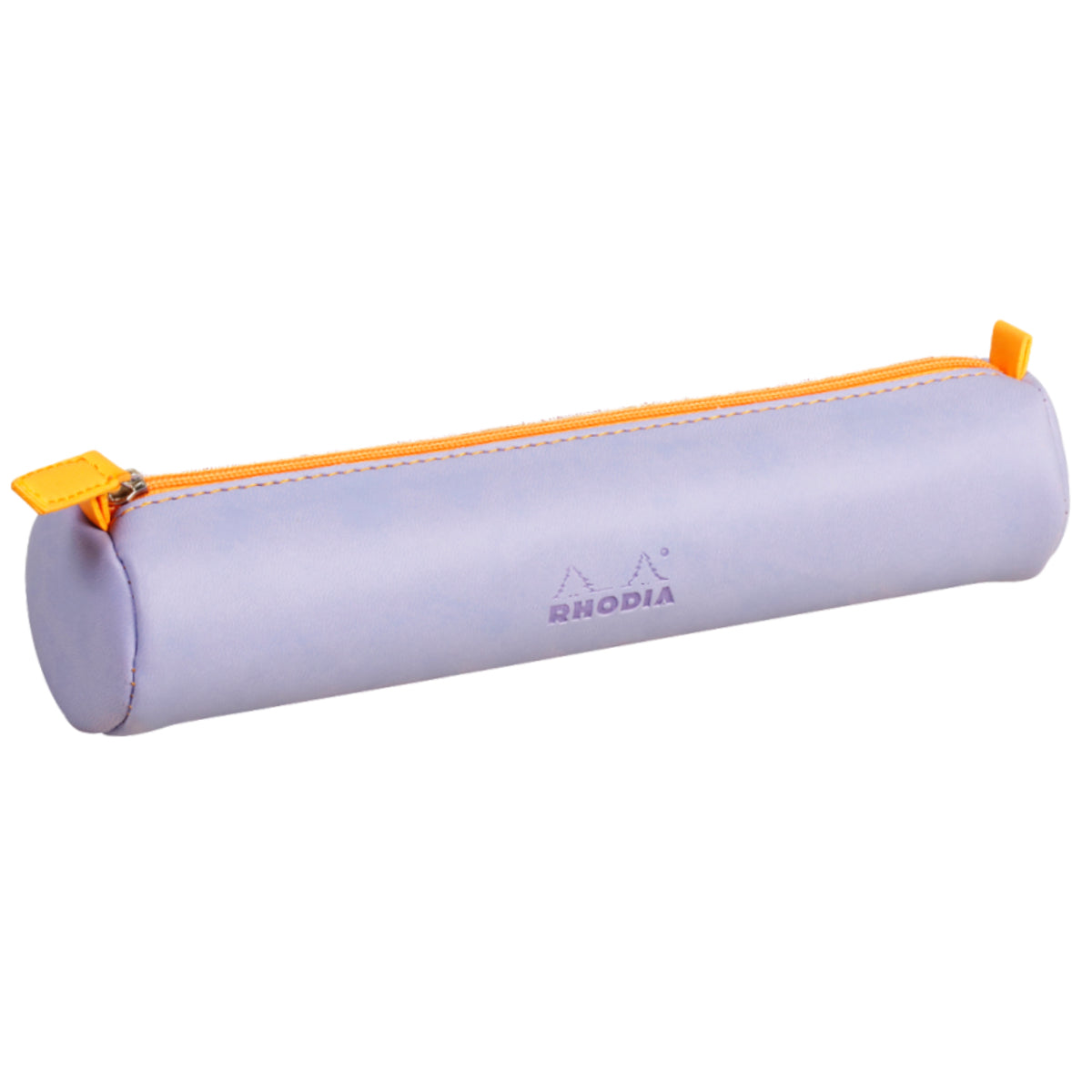 RHODIA rhodiarama Round Pencil Case with Zipper, PU Leather, 215 x 50 mm, Lilac