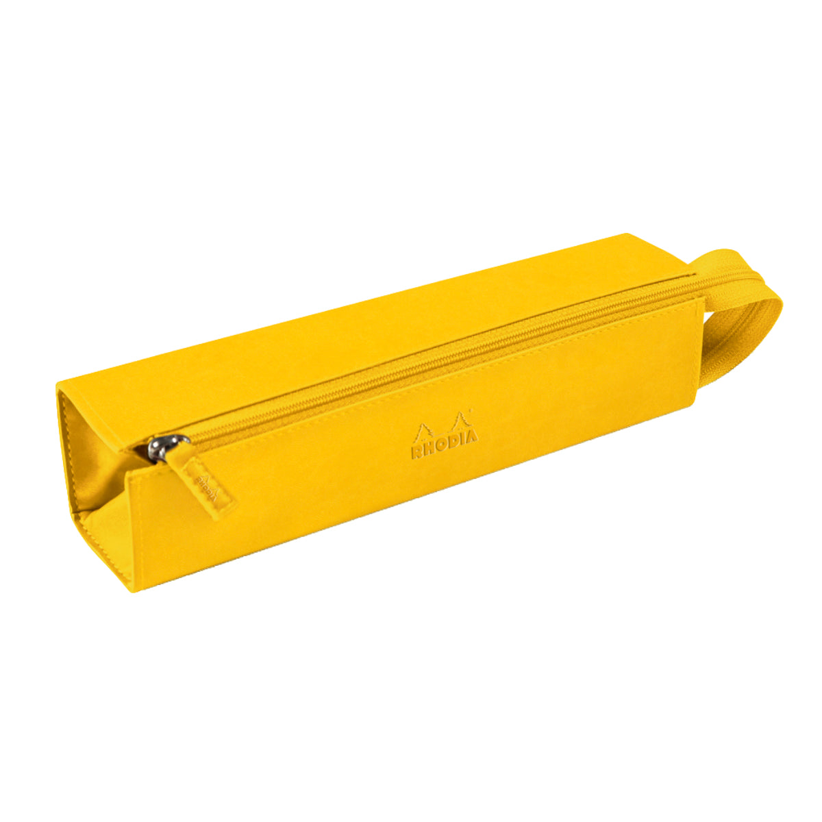 RHODIA rhodiarama Square Pencil Case with Zipper, PU Leather, 230 x 50 mm, Yellow