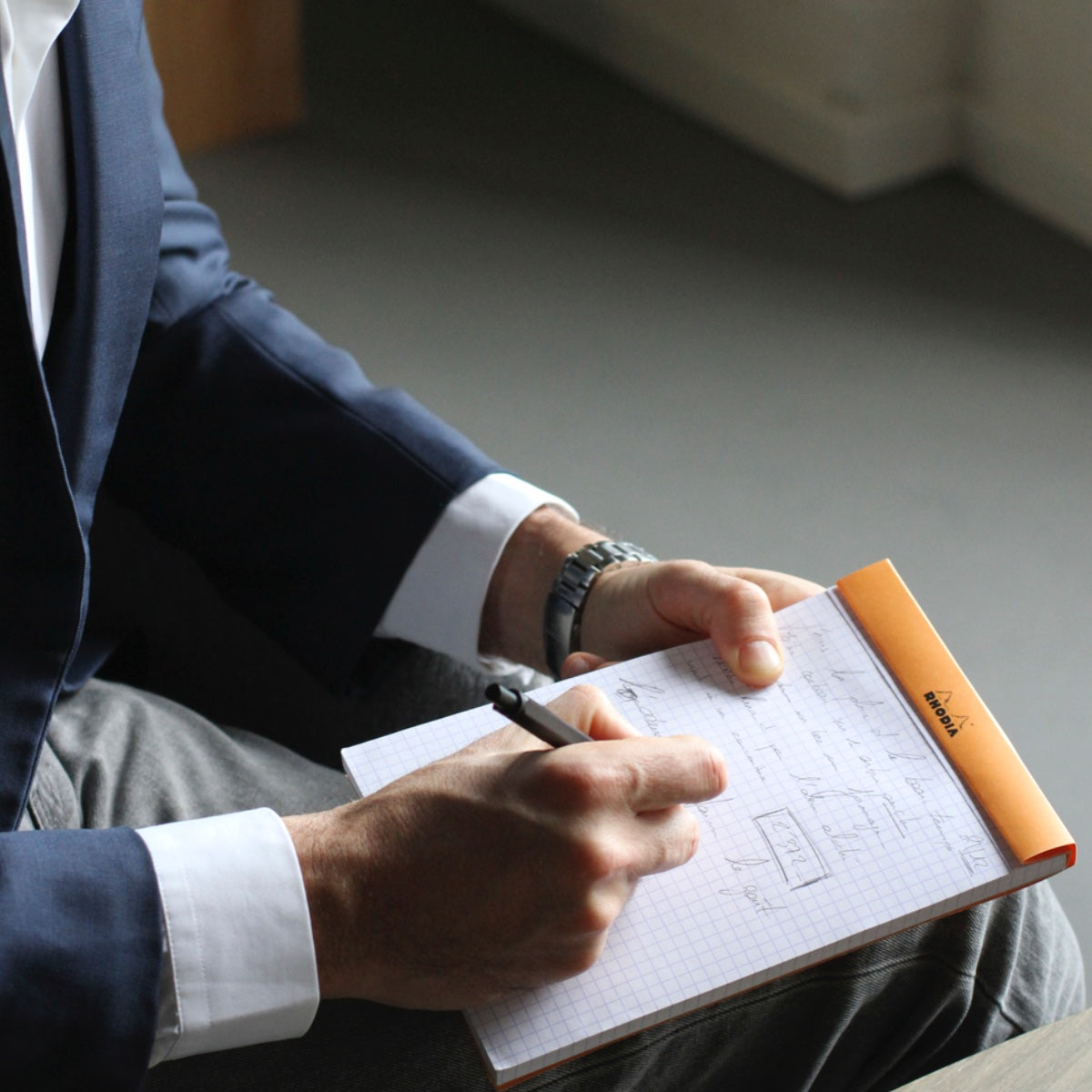 RHODIA Notepad, Graph Ruled, 80gsm, 80/pages, Orange, Assorted Sizes