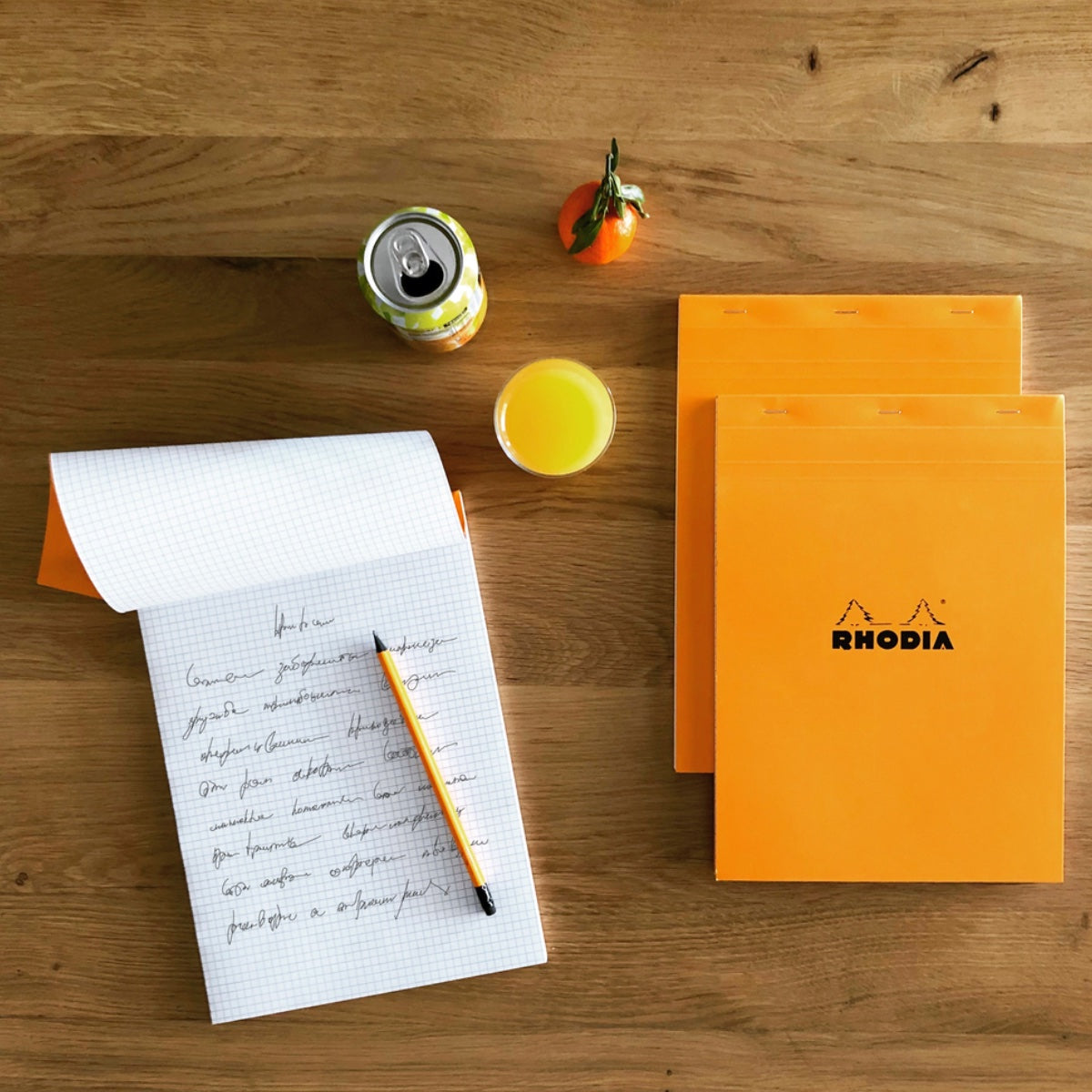 RHODIA Notepad, Graph Ruled, 80gsm, 80/pages, Orange, Assorted Sizes
