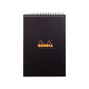 RHODIA Spiral Notepad, Graph Ruled, 80gsm, 80/pages, Black, Assorted Sizes