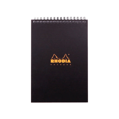 RHODIA Spiral Notepad, Graph Ruled, 80gsm, 80/pages, Black, Assorted Sizes
