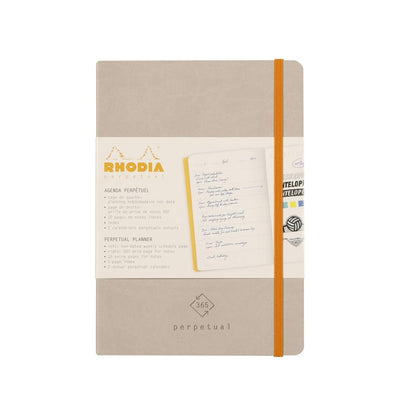 RHODIA Perpetual undated Diary A5, Soft PU Cover, 1Week/1Page, Beige