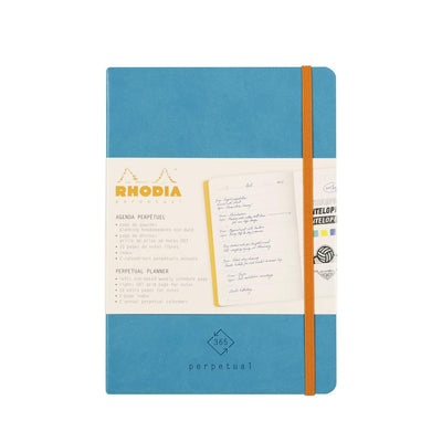 RHODIA Perpetual undated Diary A5, Soft PU Cover, 1Week/1Page, Turquoise