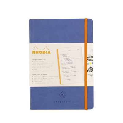 RHODIA Perpetual undated Diary A5, Soft PU Cover, 1Week/1Page, Blue
