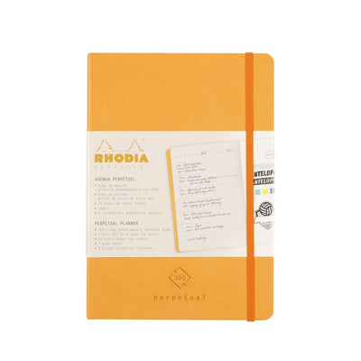 RHODIA Perpetual undated Diary A5, Soft PU Cover, 1Week/1Page, Orange