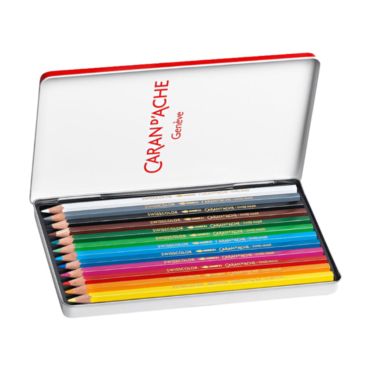 CARAN d'ACHE SWISSCOLOR Water-Soluble, Color Pencil, 12/metal case