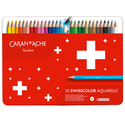 CARAN d'ACHE SWISSCOLOR Water-Soluble, Color Pencil, 30/metal case