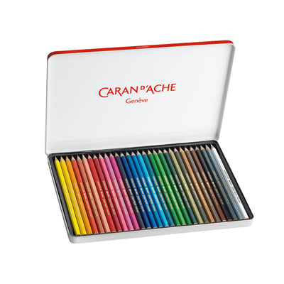 CARAN d'ACHE SWISSCOLOR Water-Soluble, Color Pencil, 30/metal case