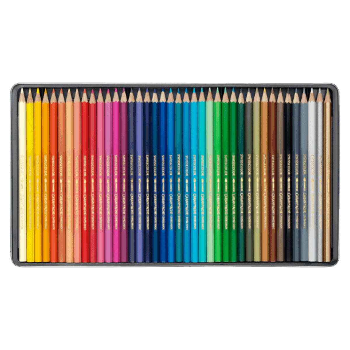 CARAN d'ACHE SWISSCOLOR Water-Soluble, Color Pencil, 40/metal case
