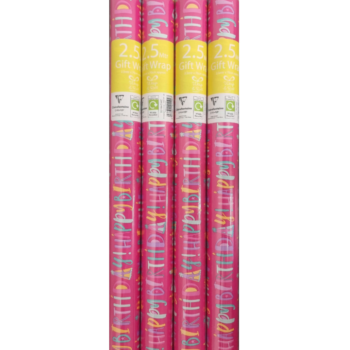 Clairefontaine BIRTHDAY Gift Wrapping Paper, 70cm  x 2.5m and 3m